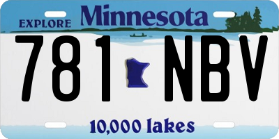 MN license plate 781NBV