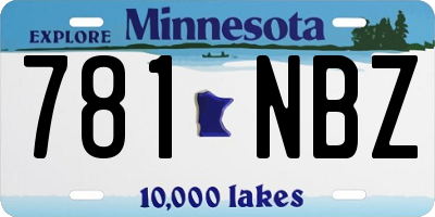 MN license plate 781NBZ
