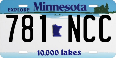 MN license plate 781NCC