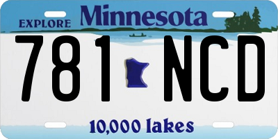 MN license plate 781NCD