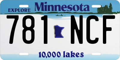 MN license plate 781NCF