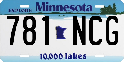 MN license plate 781NCG