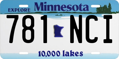 MN license plate 781NCI