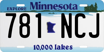 MN license plate 781NCJ