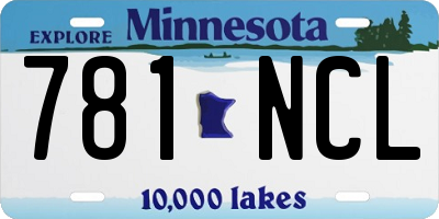 MN license plate 781NCL