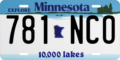 MN license plate 781NCO
