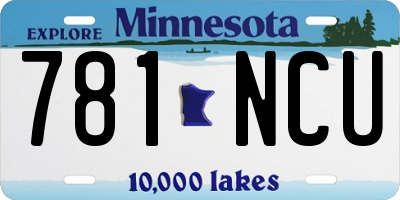 MN license plate 781NCU
