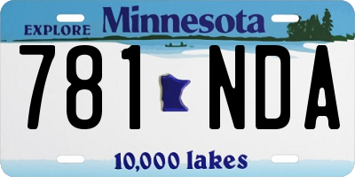 MN license plate 781NDA