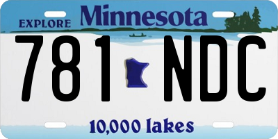 MN license plate 781NDC