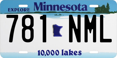 MN license plate 781NML