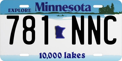 MN license plate 781NNC