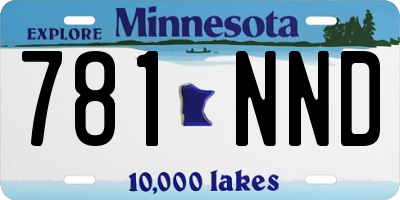 MN license plate 781NND