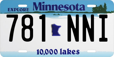 MN license plate 781NNI