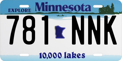 MN license plate 781NNK