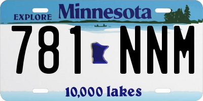 MN license plate 781NNM