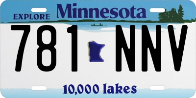MN license plate 781NNV