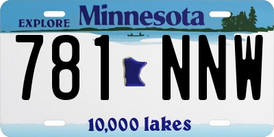 MN license plate 781NNW