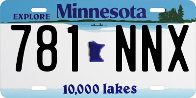 MN license plate 781NNX