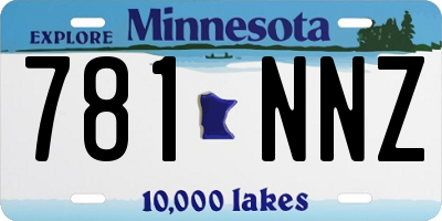 MN license plate 781NNZ