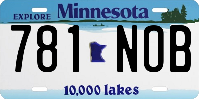 MN license plate 781NOB