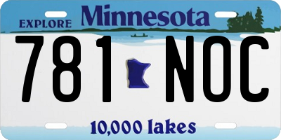 MN license plate 781NOC