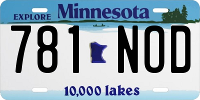 MN license plate 781NOD