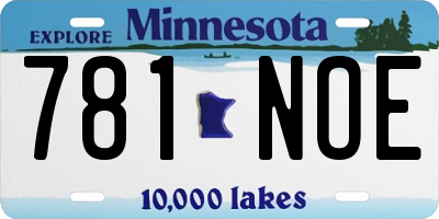 MN license plate 781NOE