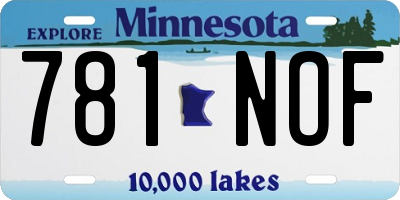 MN license plate 781NOF