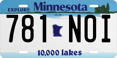 MN license plate 781NOI