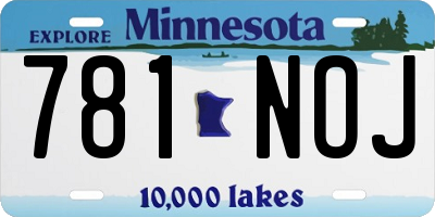 MN license plate 781NOJ