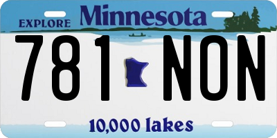 MN license plate 781NON
