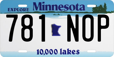 MN license plate 781NOP