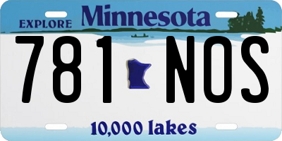 MN license plate 781NOS
