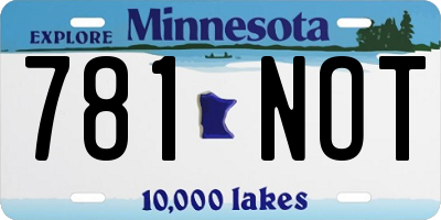 MN license plate 781NOT
