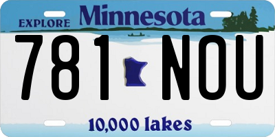 MN license plate 781NOU