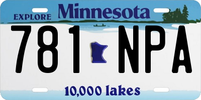 MN license plate 781NPA
