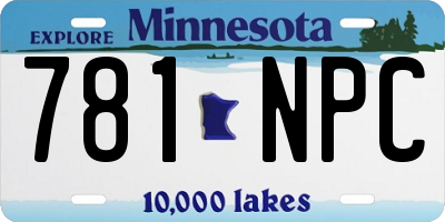 MN license plate 781NPC