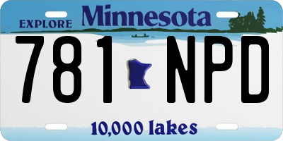 MN license plate 781NPD