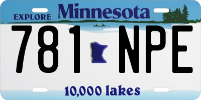 MN license plate 781NPE