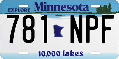 MN license plate 781NPF