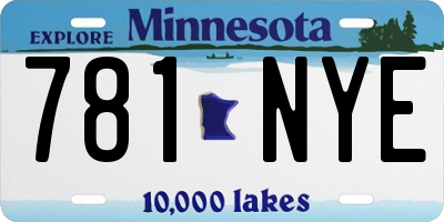 MN license plate 781NYE