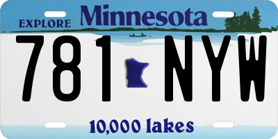 MN license plate 781NYW