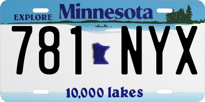 MN license plate 781NYX