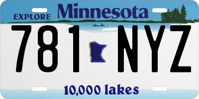 MN license plate 781NYZ