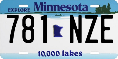 MN license plate 781NZE