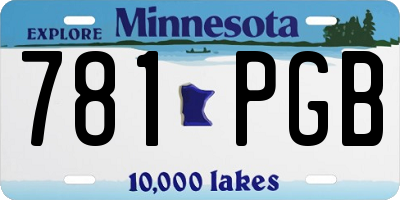 MN license plate 781PGB
