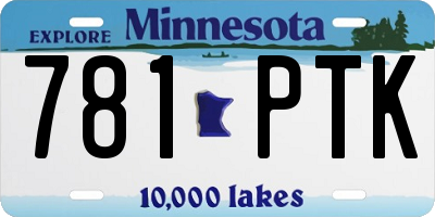 MN license plate 781PTK