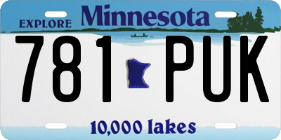 MN license plate 781PUK