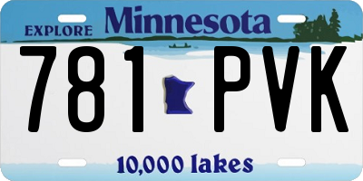 MN license plate 781PVK
