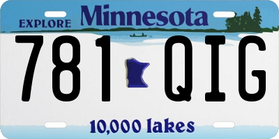 MN license plate 781QIG